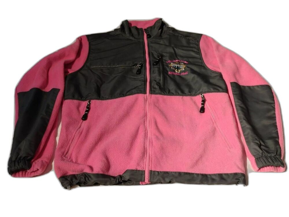 Dimco Pink Fleece Jacket Womens Size S Yellowstone Park Drawstring VSCO Cozy